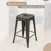 24-inch gun metal Tolix style barstool with stackable design, anti-skid foot pads, and 330 lbs weight capacity for.