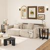 Round side table showcasing a sleek design with a 0.31" thick tempered glass top and sturdy rubber wood base, suitable.