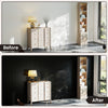 Black PVC slat wall panels with 3D fluted texture for elegant interior wall decoration in living rooms and more.