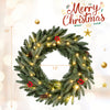 24” pre-lit Christmas wreath with 90 frosted branch tips, red berries, and pine cones, perfect for festive door decor.