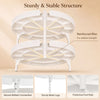 24" round white coffee table features a plastic tabletop, sturdy metal legs, and reinforced ribs for added strength.