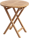 24" Round Solid Teak Outdoor Folding Bistro Table with Footrest