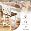 24" rubberwood swivel barstool with backrest and large seat, featuring a robust frame for kitchen islands and dining.