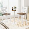 White rubberwood swivel barstools set of 2 with backrest, featuring large seats, perfect for kitchen islands or dining.