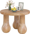 24" Small Solid Mahogany Wood Coffee Table with Thickened Top and Column Legs