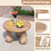 Small solid mahogany wood coffee table with 1.8" thickened top and round edges, perfect for living room or patio use.