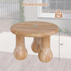 Small solid mahogany wood coffee table with thickened top, measuring 24" diameter and 16" height, ideal for versatile.
