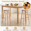 Close-up of the premium rubber wood texture on a 24" swivel bar stool, showcasing its natural beauty and splinter-free.