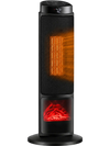 Ceramic tower space heater with 7-color flame, 1500W power, and 70° oscillation for efficient room heating.