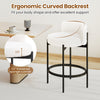 24-inch boucle counter stool with ergonomic curved backrest and 3.5" thick sponge cushion, perfect for kitchen or bar.