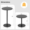 Round cocktail table with a 40" height, black metal base, and MDF top, suitable for weddings and bars.