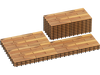 Acacia wood interlocking deck tiles in natural finish, 24 x 12 inches, waterproof design, ideal for outdoor flooring.