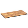 Acacia wood interlocking deck tiles, 24 x 12 inches, waterproof design for outdoor flooring or patio use.