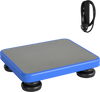 Blue 24x20" kids rebounder bouncing board with elastic rope, featuring an anti-slip EVA pad for safe exercise fun.