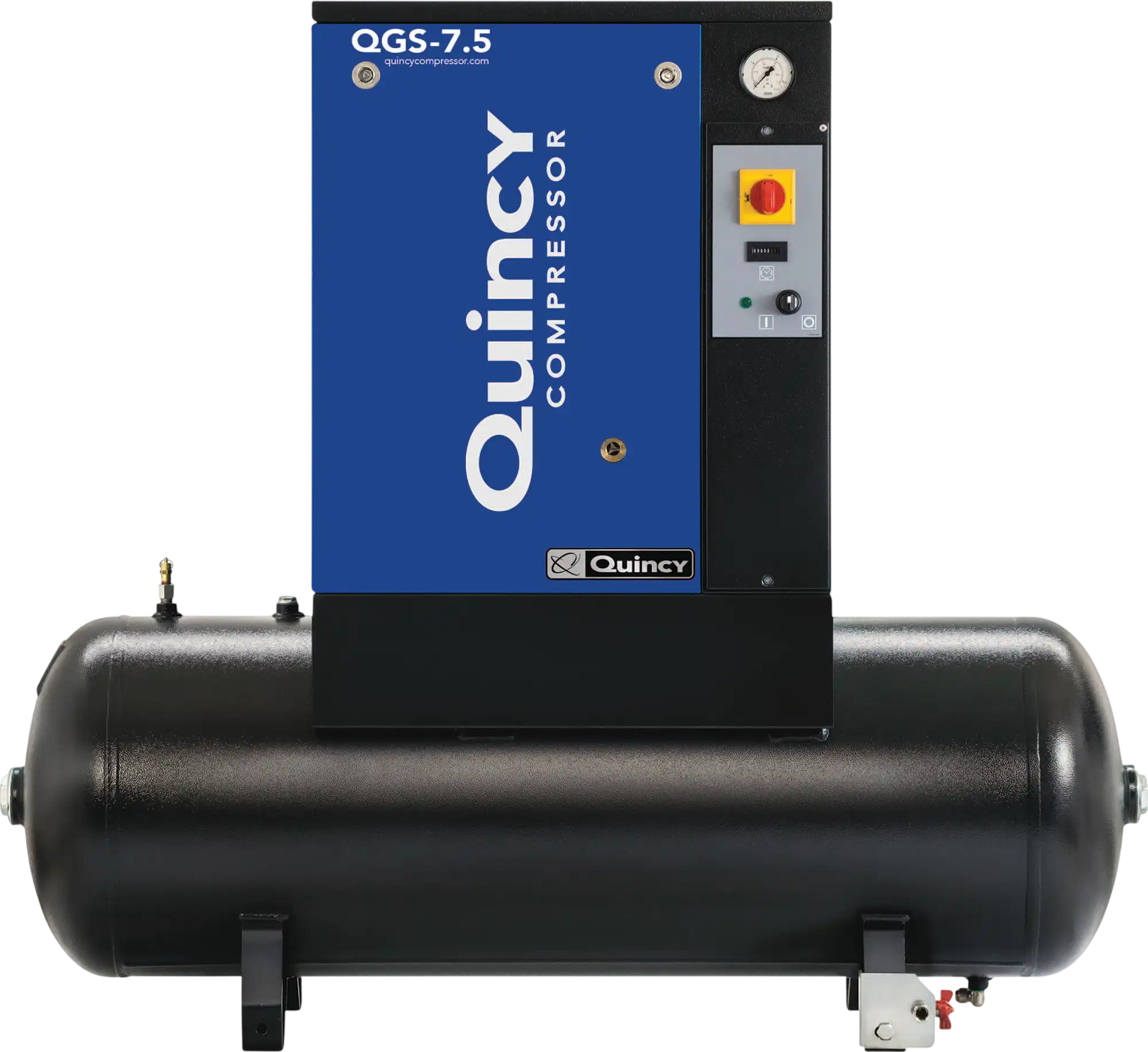 Quincy Compressor QGS Rotary Screw Air Compressor 230 Volt, Single Phase, 7.5 HP, 21.2 CFM, 60 Gallon New