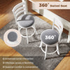 Set of 2 swivel barstools with 360° rotating seats, upholstered in breathable polyester for comfort and support.
