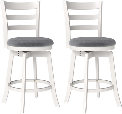 Costway Swivel Upholstered Bar Stools Set of 2 25
