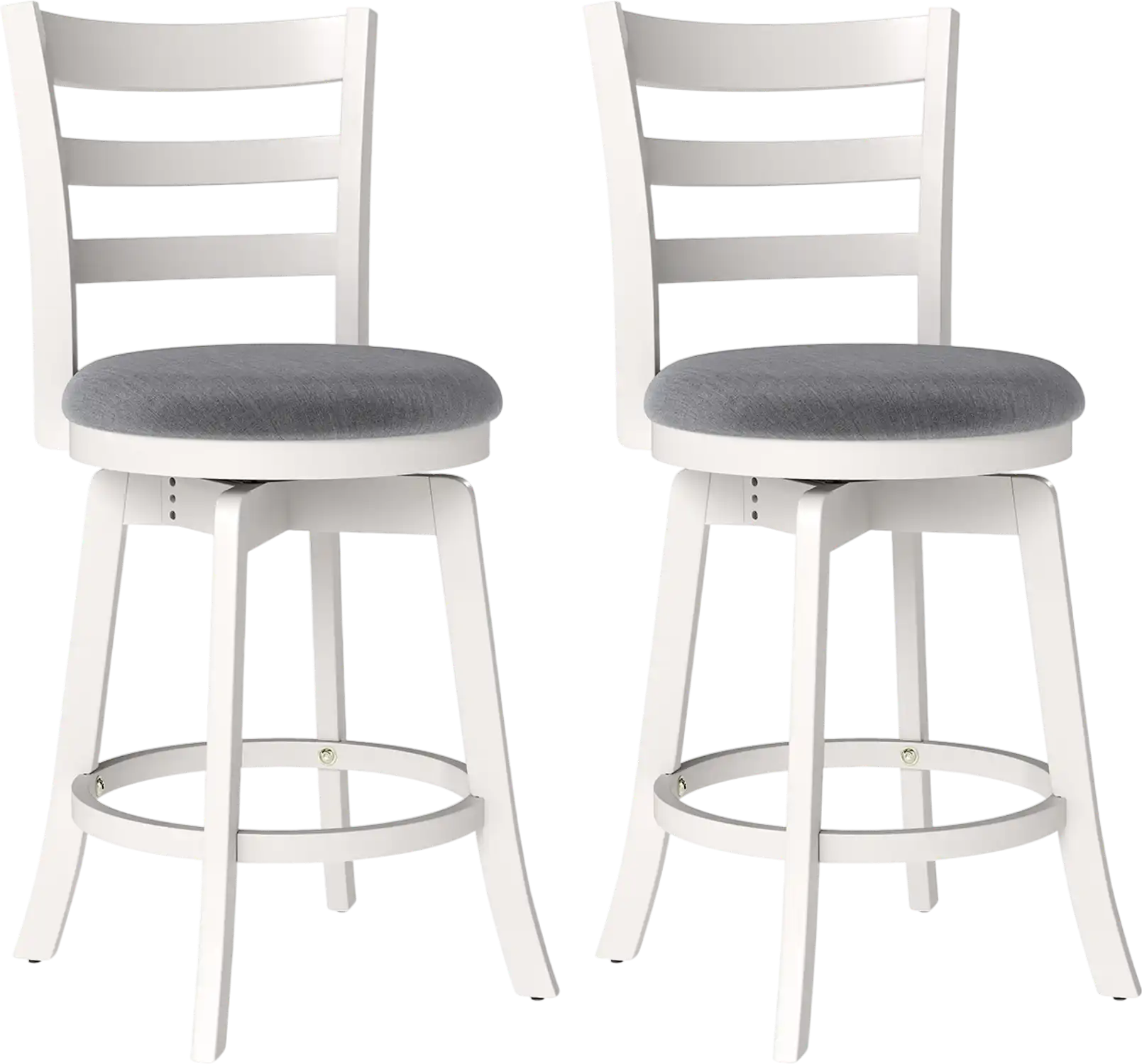 Costway Swivel Bar Stools Set of 2 Upholstered Bar/Counter Height Chairs 55239081 New