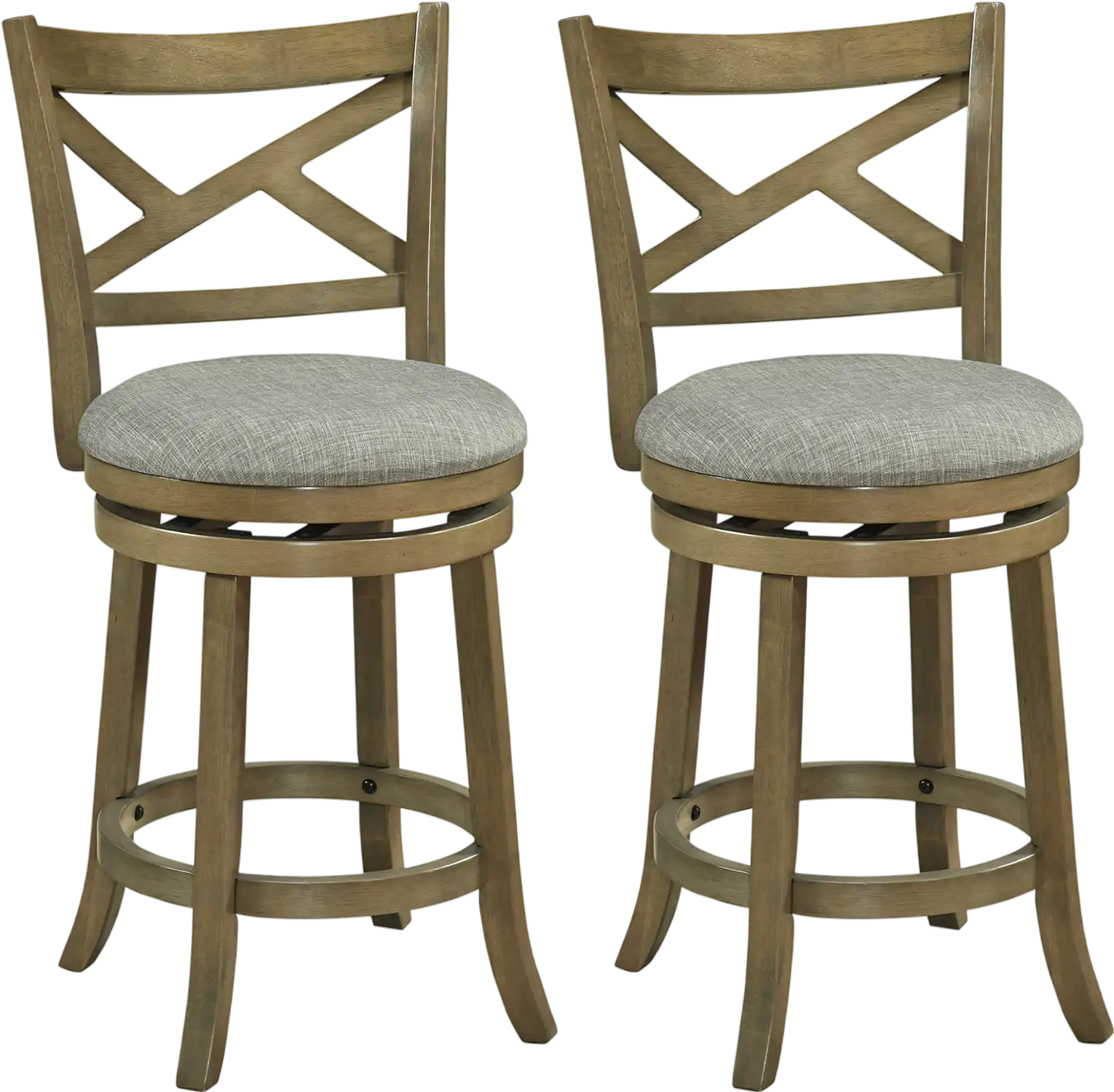 Costway Swivel Bar Stools Set of 2 with Backrests Wood Frame 25/30