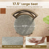 Top view of a 25-inch swivel bar stool with a 17.5-inch large seat, featuring soft sponge cushion and linen fabric for.