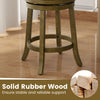 25-inch swivel bar stool with solid rubber wood frame, curved backrest, and thick cushion for comfort and support.