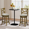 Swivel bar stools set of 2 with wood frame and cushioned seats, perfect for dining or casual gatherings.