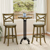 25/30 Inch Swivel Bar Stools Set of 2 with Backrests and Wood Frame-30 inches - Gallery View 1 of 9