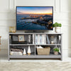 Wooden TV Stand Entertainment for TVs up to 55 Inch with X-Shaped Frame-Gray - Gallery View 1 of 12
