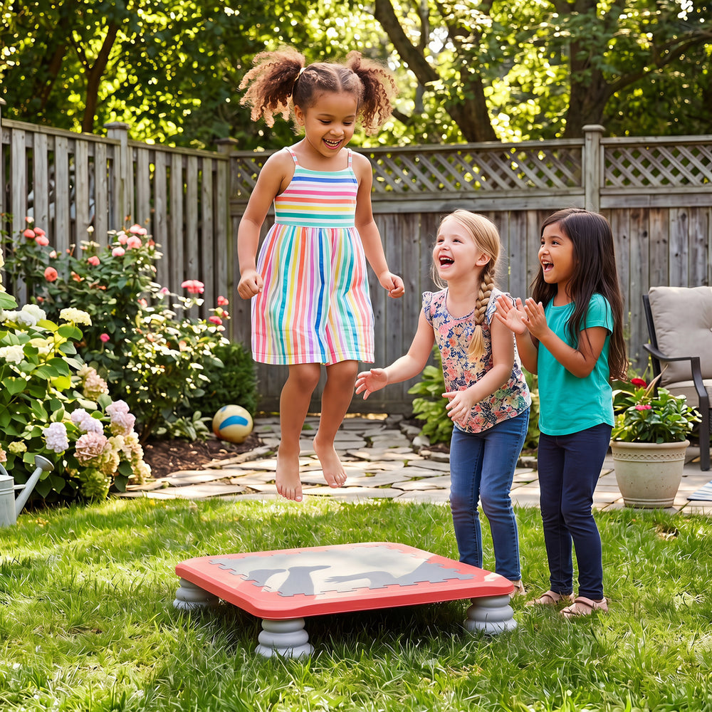 25.5 Inch Kids Mini Trampoline with 4 Removable and Non-Slip Foot Pads-Red - Gallery View 1 of 11