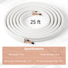25 ft mini split line set featuring 1/4" and 1/2" O.D. copper pipes with 3-layer insulation for superior thermal.