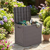 25 Gallon Storage Bin with Lid Carry Handles and Lock Hole for Patio Furniture Accessories-Gray - Gallery View 1 of 10