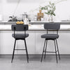 29 Inch Counter Height Upholstered Swivel Bar Stool Set of 2-Gray - Gallery View 1 of 9