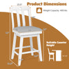 25-inch modern bar stool with upholstered seat, 360° rotation, and sturdy white rubber wood frame for counter height.