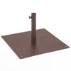 25-inch square patio umbrella base in brown, made of durable powder-coated steel, ideal for outdoor stability.