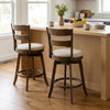 25 Inch Swivel Counter Barstools with Backrest & Upholstered Seat-Set of 2 - Gallery View 1 of 8