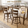 Set of 2 25-inch swivel counter barstools with backrest and upholstered seat, perfect for kitchen or bar use.