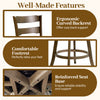 Ergonomic curved backrest and comfortable footrest of 25-inch swivel counter barstool set for kitchen or bar use.