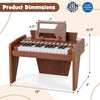 25-key kids piano keyboard in brown, featuring adjustable speed and volume, ideal for toddlers aged 3 and up.