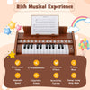 25-key kids piano keyboard in brown with adjustable speed and volume, ideal for toddlers aged 3+ for musical play.