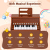 25-key brown kids piano keyboard featuring adjustable speed, volume, and record/playback function for musical fun.