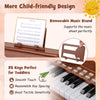 25-key kids piano keyboard in brown with removable music stand, ideal for toddlers' musical development and safe play.