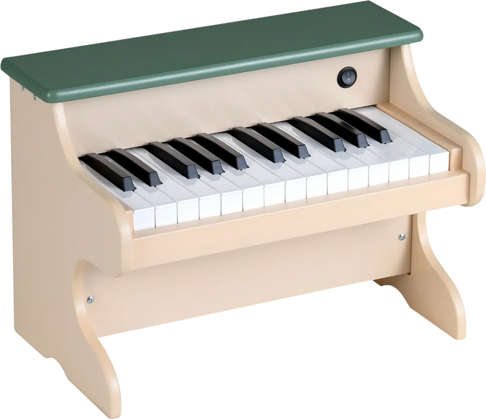 25-key kids piano keyboard in green with removable music stand, designed for safe and creative music play.