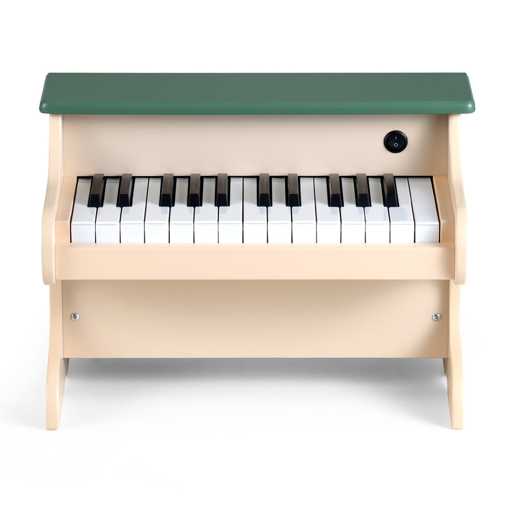 25-key kids piano keyboard in green with removable music stand, designed for safe and creative musical play.