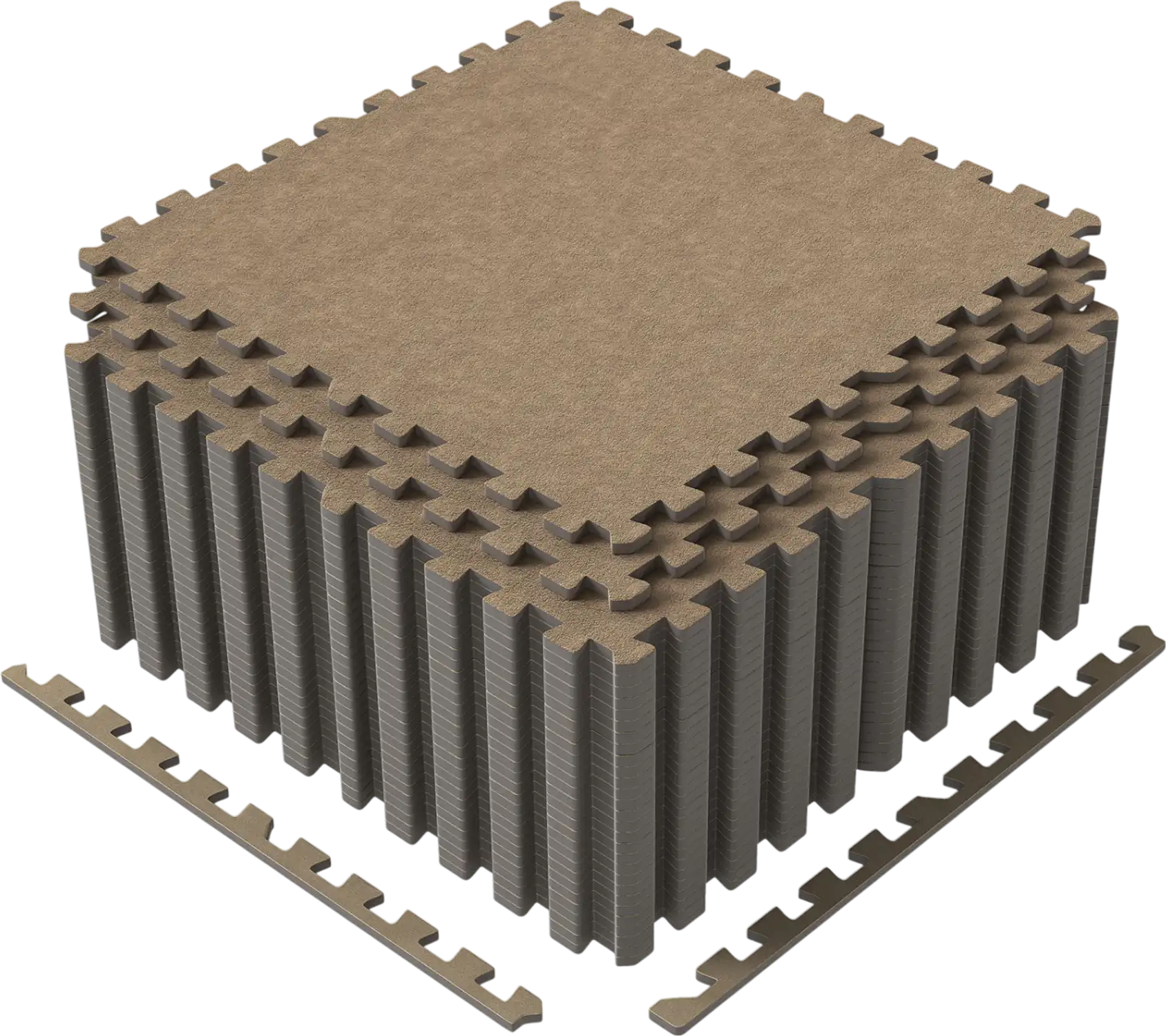 Costway 25 Pack 100 Sq.Ft. Interlocking Foam Floor Carpet Tiles w/ Edge Borders 76108593 New