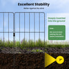 Decorative garden fence set with strong metal frame, 7-inch deep installation for excellent stability and pet protection.