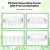 25 pack rustproof decorative garden fence set with strong metal frame, ideal for pet protection and customizable shapes.