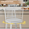 Gray upholstered swivel bar stool with padded seat, 25-inch height, ideal for kitchen islands and cafes.