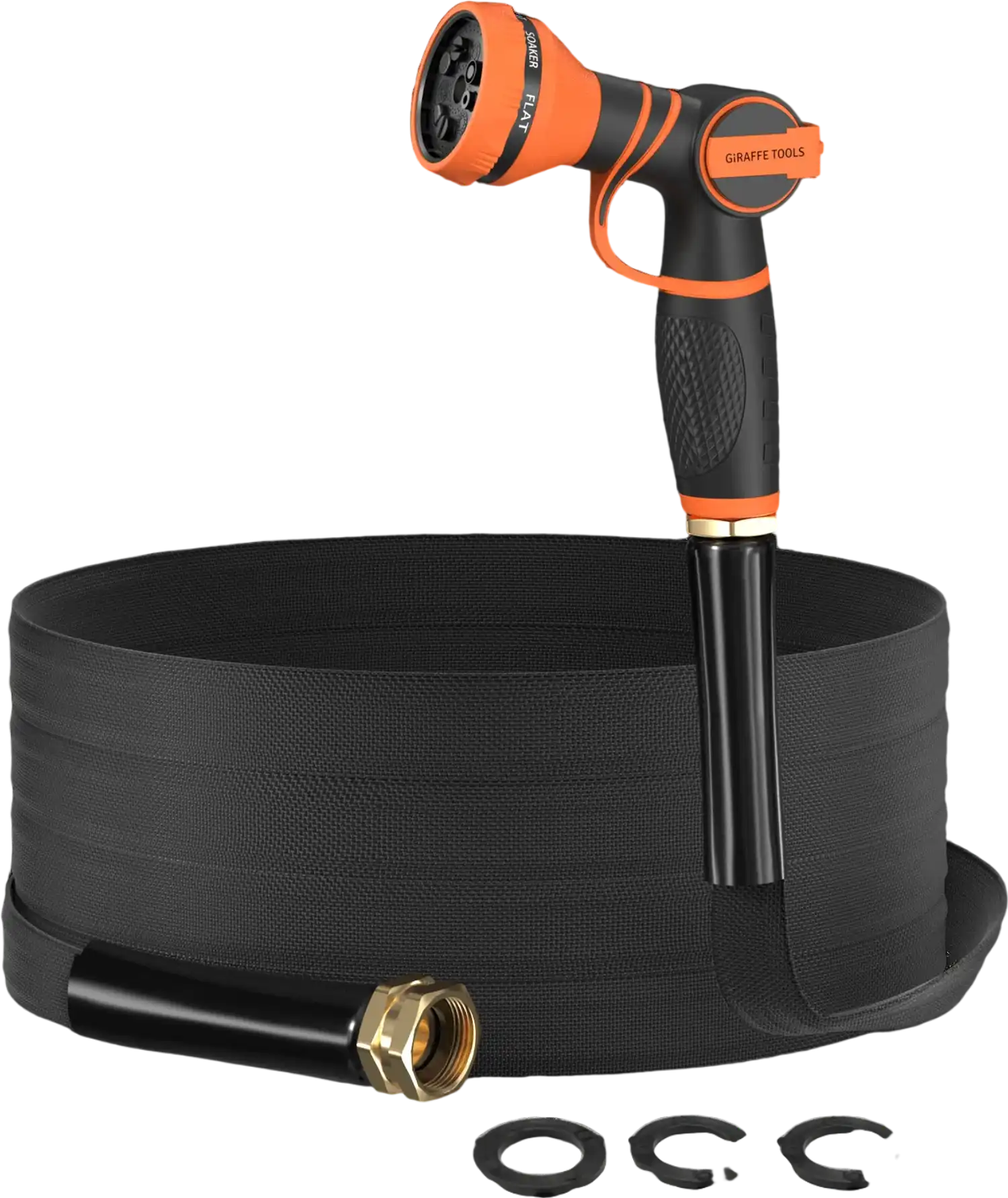 Giraffe Tools Lay Flat Water Hose - x 5/8” Black New