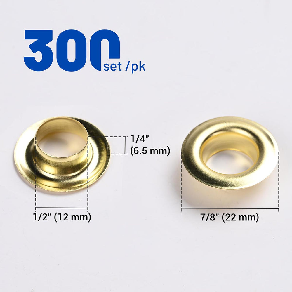 Yescom Copper Brass Grommet & Washer Eyelet 1/2", 3/8", 7/32" New