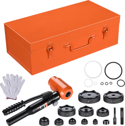 Yescom Hydraulic Hole Punch 15 Ton Heavy Duty Metal Hole Knockout 10-Die New